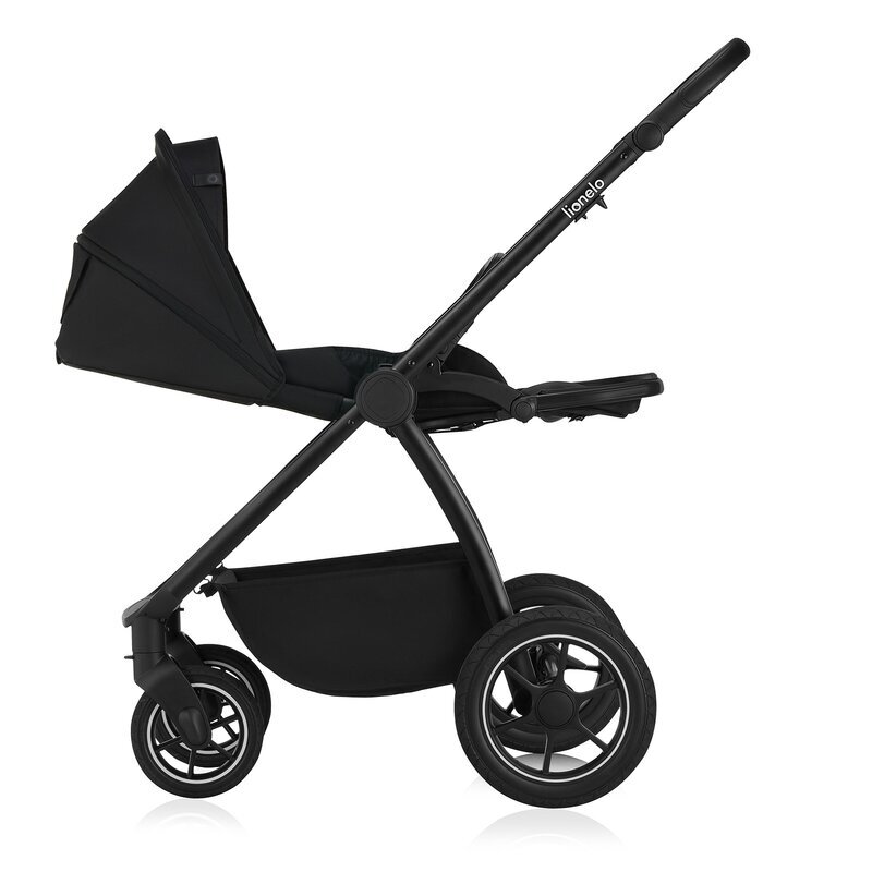 Lionelo Carucior 3 in 1 Meril cu landou de dimensiune XL reversibil cu scoica auto testata ADAC cu accesorii pana la 22 kg conform cu EN1888-1 EN1888-2 EN1466 negru