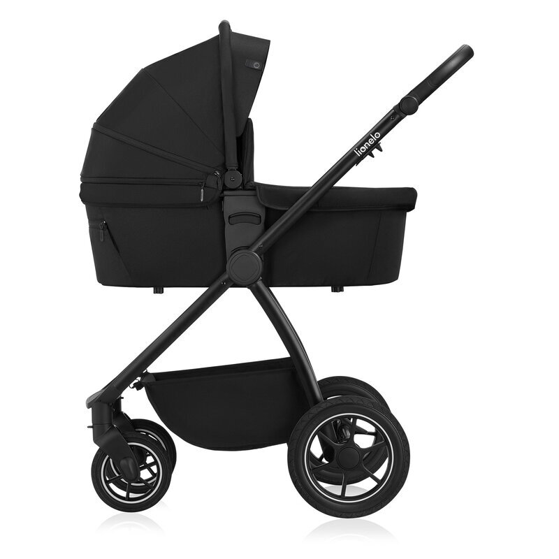 Lionelo Carucior 3 in 1 Meril cu landou de dimensiune XL reversibil cu scoica auto testata ADAC cu accesorii pana la 22 kg conform cu EN1888-1 EN1888-2 EN1466 negru