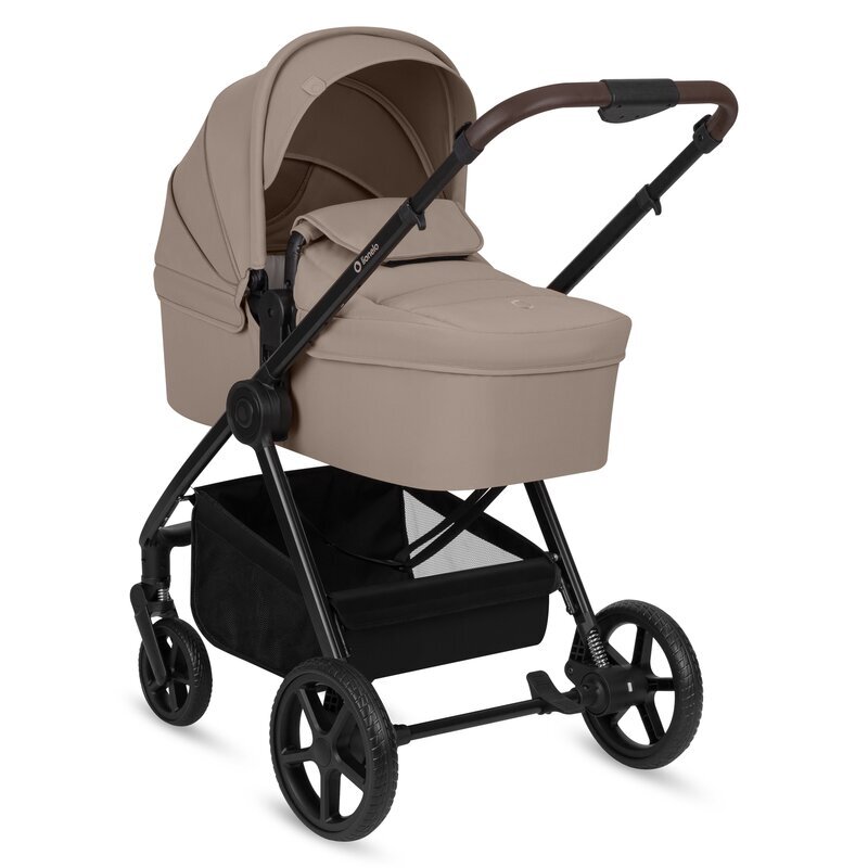 Lionelo Carucior 3 in 1 pentru copii Greet Bej pana la 22 kg cadru aluminiu salteluta moale reversibil cu accesorii suport pentru picioare spatar reglabil
