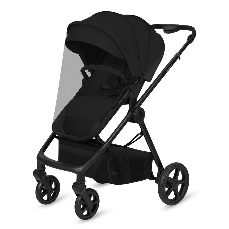 Lionelo Carucior 3 in 1 pentru copii Greet Negru pana la 22 kg cadru aluminiu salteluta moale reversibil cu accesorii suport pentru picioare spatar reglabil