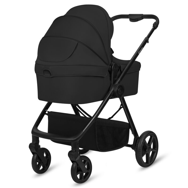 Lionelo Carucior 3 in 1 pentru copii Greet Negru pana la 22 kg cadru aluminiu salteluta moale reversibil cu accesorii suport pentru picioare spatar reglabil