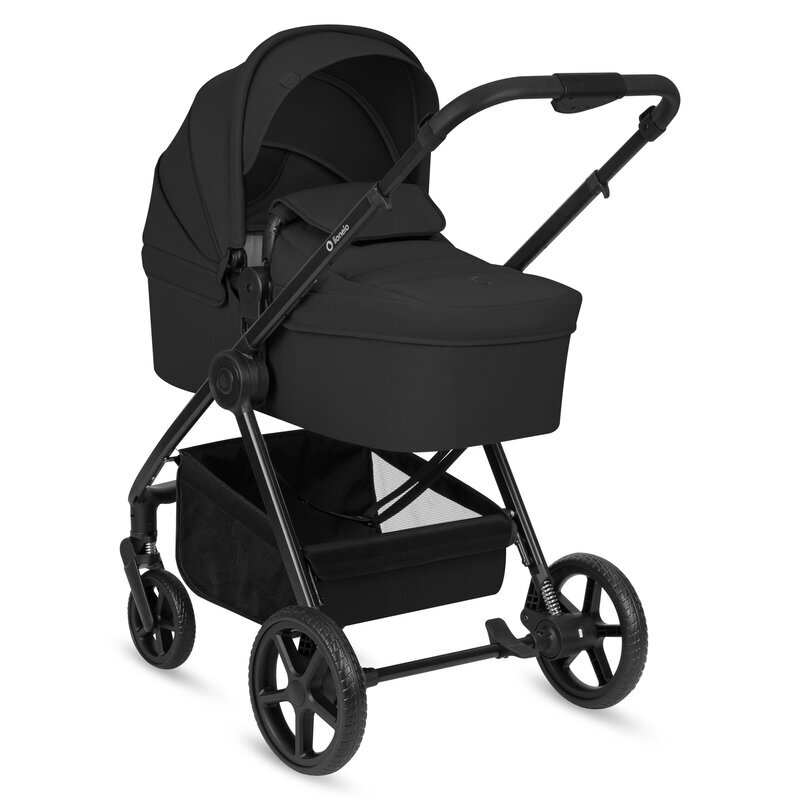 Lionelo Carucior 3 in 1 pentru copii Greet Negru pana la 22 kg cadru aluminiu salteluta moale reversibil cu accesorii suport pentru picioare spatar reglabil