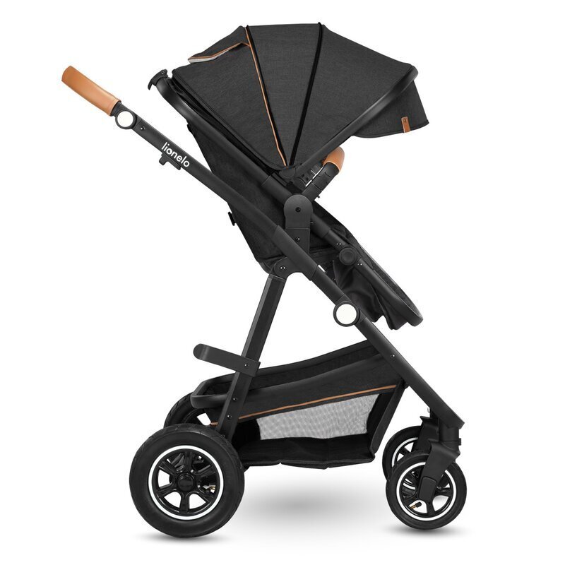 Lionelo Carucior Amber 2 in 1 Cadru aluminiu Cu landou intarit si salteluta moale Reversibil Maner ajustabil Huse pentru picioare ploaie Plasa de tantari Geanta parinti Sarcina maxima 22 kg Standard de siguranta EN18