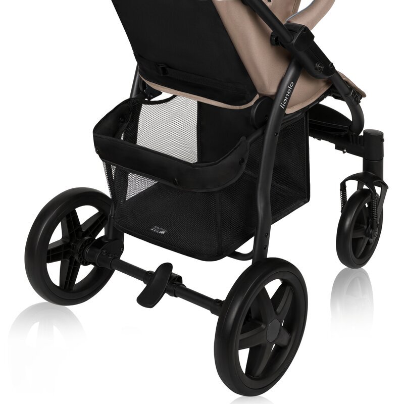 Lionelo Carucior pentru copii Annet Plus Bej cu accesorii si capotina XXL reglabila 0-22 kg conform cu standardele europene de securitate