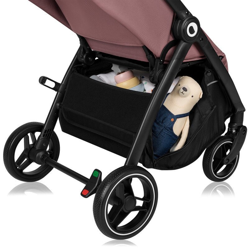 Lionelo Carucior pentru copii Ingrid Roz sport capotina impermeabila cu filtru UPF50+ pana la 22 kg spatar reglabil suport pahar si plasa de tantari sistem pentru pliere automata