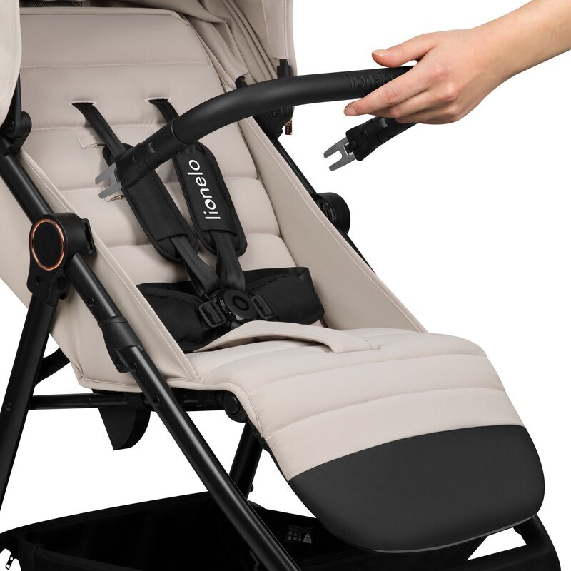 Lionelo Carucior pentru copii Iva Bej sport sustine 22 kg spatar reglabil suspensii maner ajustabil