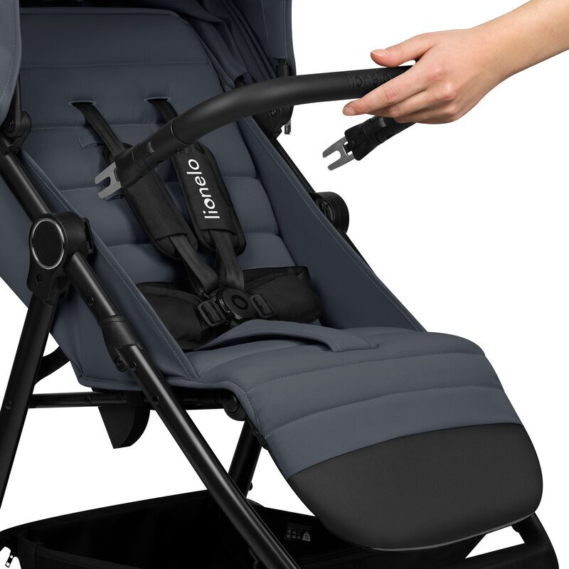 Lionelo Carucior pentru copii Iva Gri sport sustine 22 kg spatar reglabil suspensii maner ajustabil
