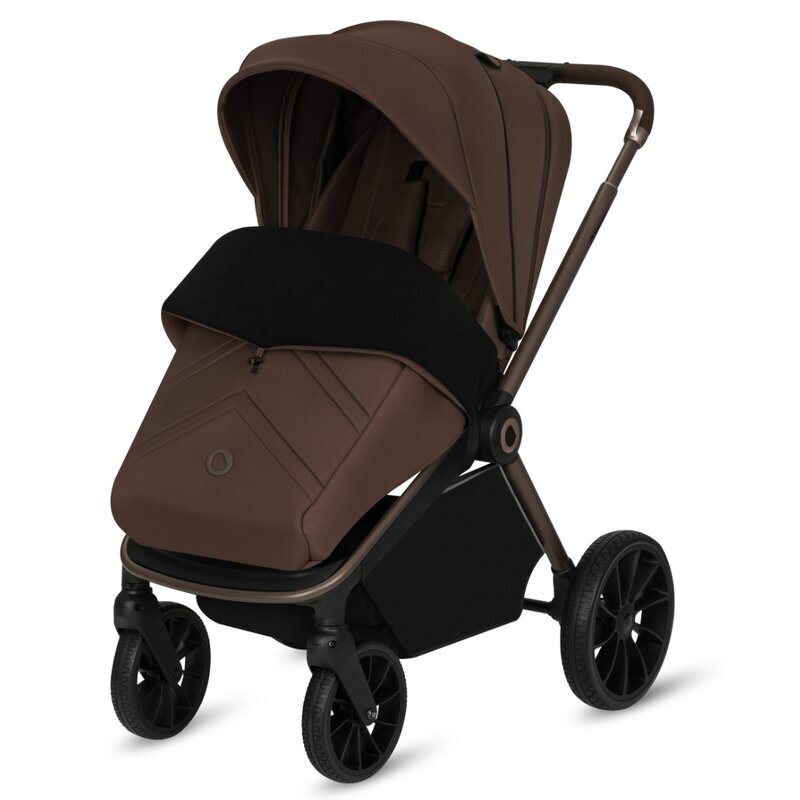 Lionelo Carucior pentru copii Mika Plus Mocha Mousse sport cadru din aluminiu copertina XXL spatar reglabil accesorii pana la 22 kg EN1888-1