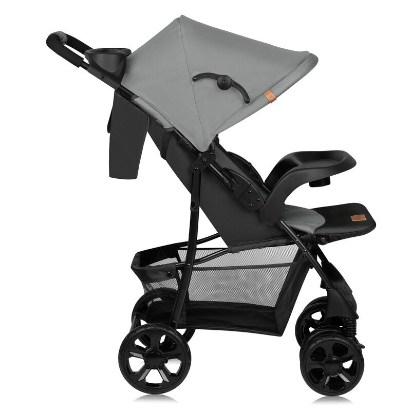 Lionelo Carucior sport Emma Plus Cu tavita 2 Suporturi pentru pahar Geanta accesorii Standard de siguranta EN1888-1 gri