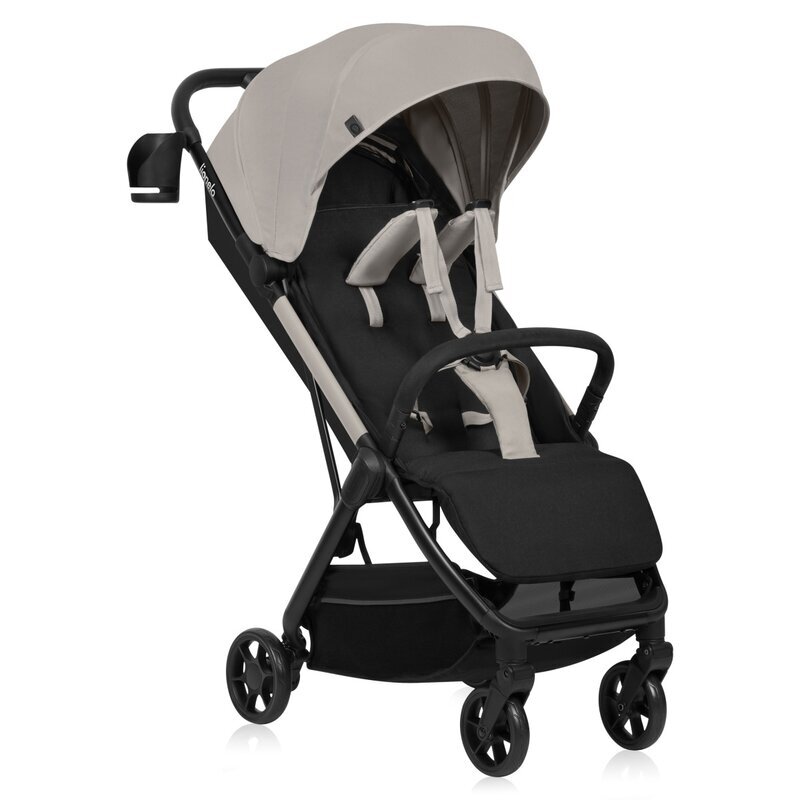 Lionelo Carucior sport Julie Air Bej greutate redusa 7.5 kg sustine 22 kg 6 luni+ capotina impermeabila protectie SPF 50+ include suport sticla pliere compacta conform cu EN1888-1 si EN1888-2