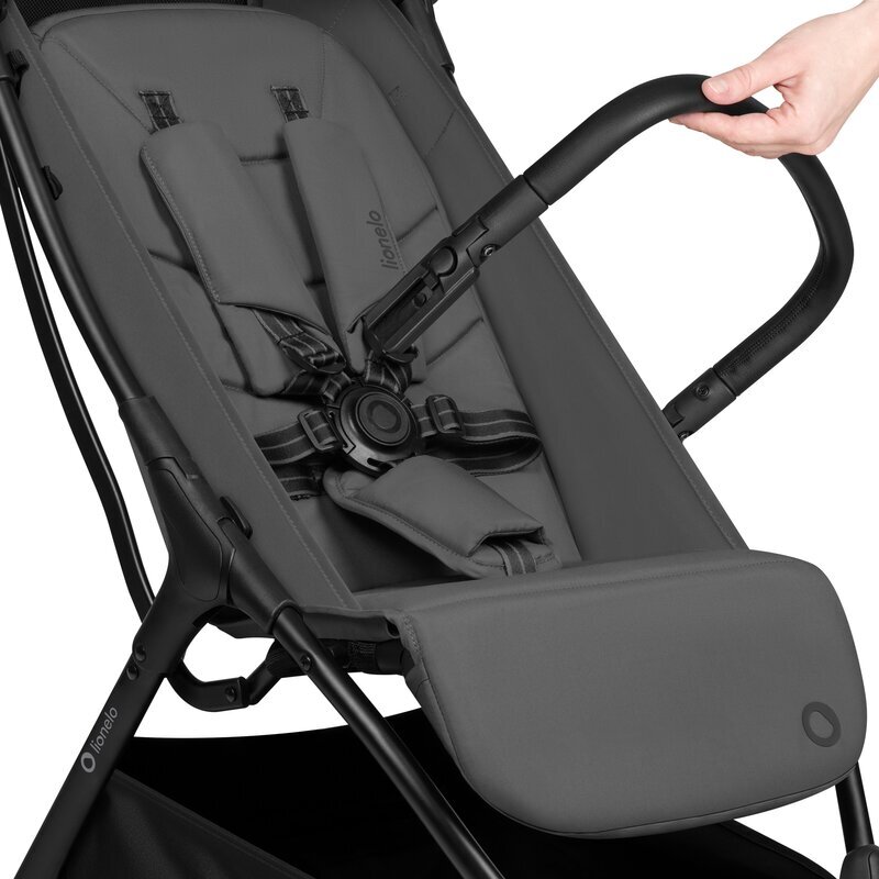 Lionelo Carucior sport pentru copii Agia Gri 7.3 kg ultracompact pliere rapida cu o mana suport pentru biberon inclus sezut lat si confortabil 6-48 luni sustine 22 kg