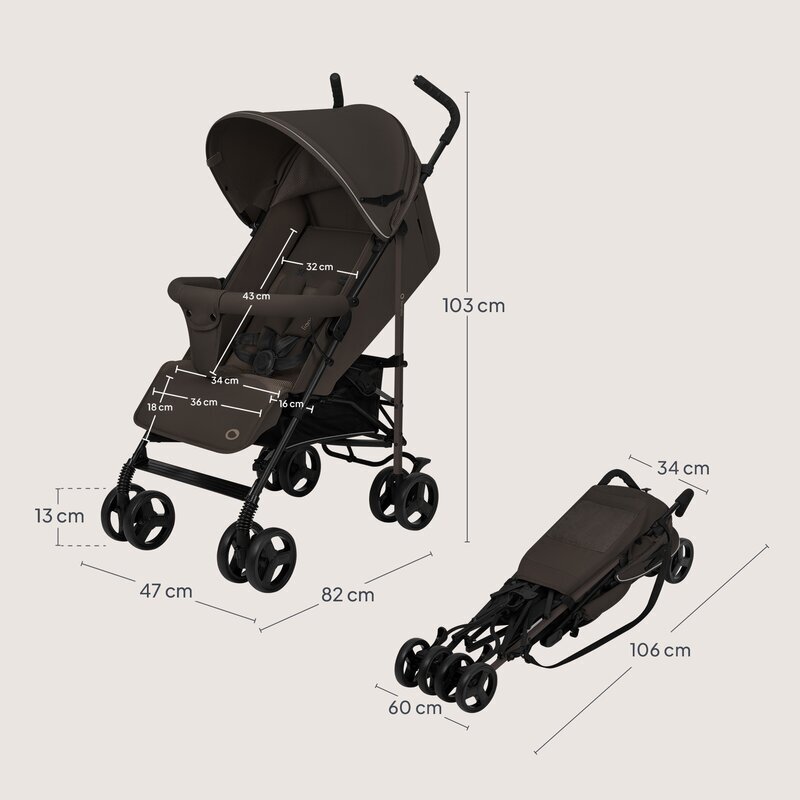 Lionelo Carucior sport pentru copii Elia Maro cu plasa de tantari suport de picioare reglabil spatar ajustabil in 4 pozitii capotina XXL pliere tip umbrela capacitate 15 kg 6 luni+