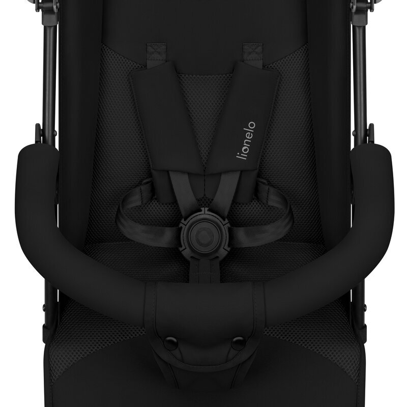 Lionelo Carucior sport pentru copii Elia Negru cu plasa de tantari suport de picioare reglabil spatar ajustabil in 4 pozitii capotina XXL pliere tip umbrela capacitate 15 kg 6 luni+