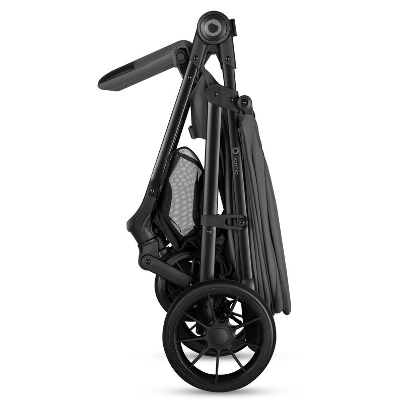 Lionelo Carucior sport pentru copii Emerald gri pliere cu o mana copertina XXL UPF 50+ spatar reglabil suspensie completa roti EVA 6-48 luni greutate admisa 22 kg