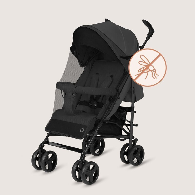 Lionelo Carucior sport pentru copii Irma Gri Inchis compact spatar ajustabil in 4 pozitii suport picioare reglabil manere rotative pliere tip umbrela 6-36 luni pana la 15 kg