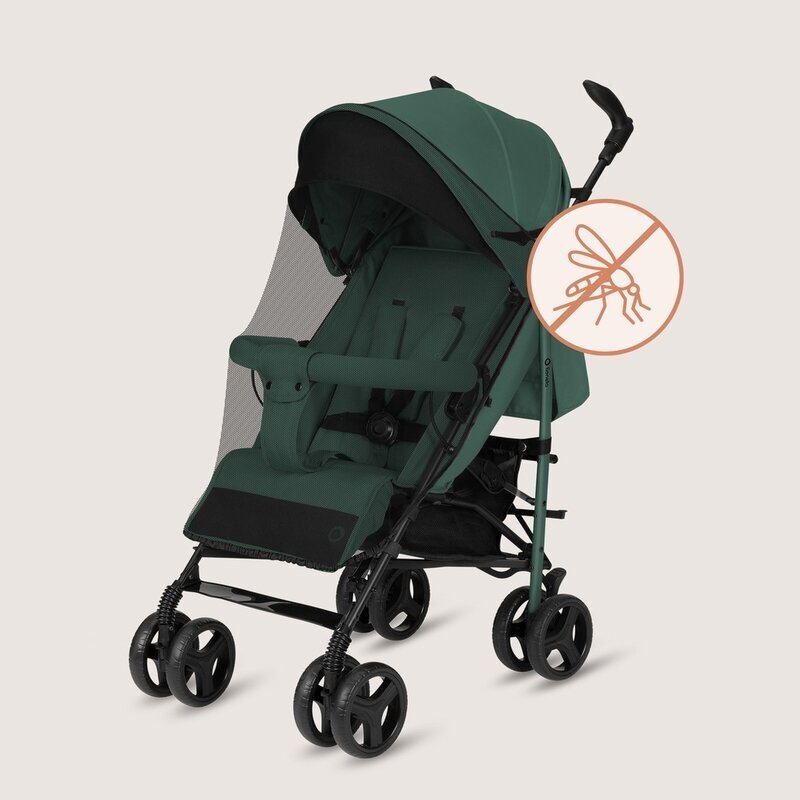 Lionelo Carucior sport pentru copii Irma Verde Smarald compact spatar ajustabil in 4 pozitii suport picioare reglabil manere rotative pliere tip umbrela 6-36 luni pana la 15 kg