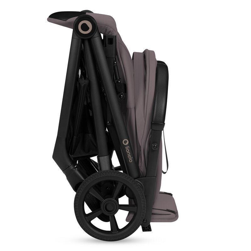 Lionelo Carucior sport pentru copii Tansi bej taupe cu pliere automata ultracompact manevrare cu o mana roti cu tehnologie GravelTech spatar si suport picioare reglabile 6-48 luni greutate admisa 22 kg
