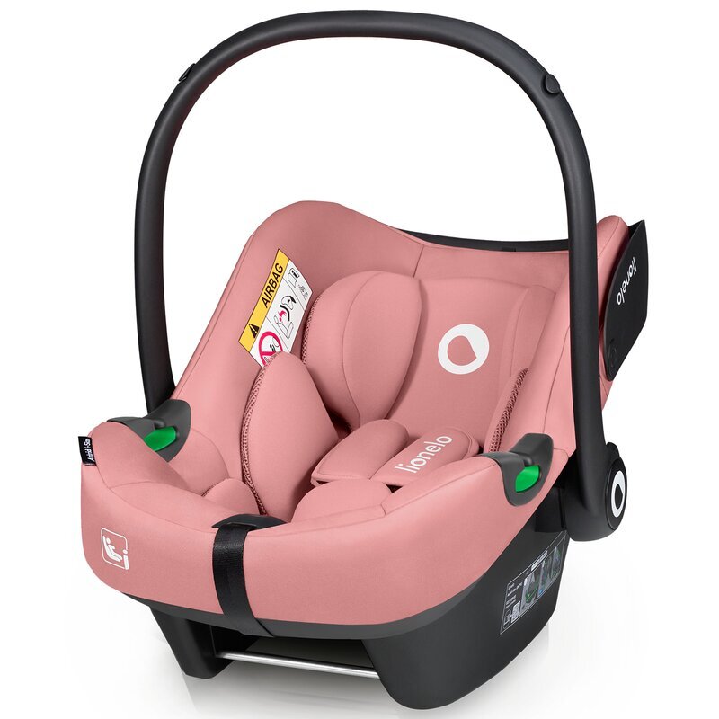 Lionelo coica auto i-Size Astrid Roz 0-13 Kg 40-87 cm maner si capotina reglabile protectie laterala avansata salteluta confortabila testat ADAC Conform cu standardul R129