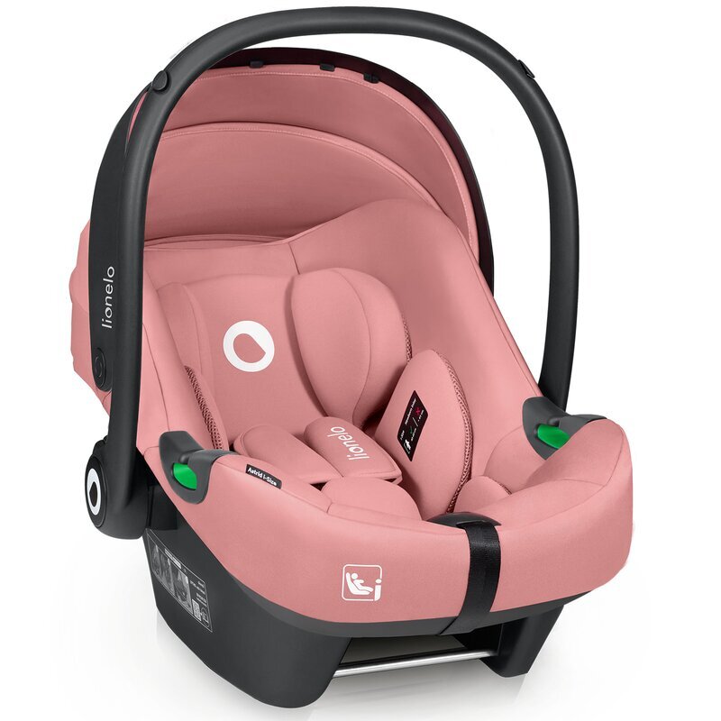 Lionelo coica auto i-Size Astrid Roz 0-13 Kg 40-87 cm maner si capotina reglabile protectie laterala avansata salteluta confortabila testat ADAC Conform cu standardul R129
