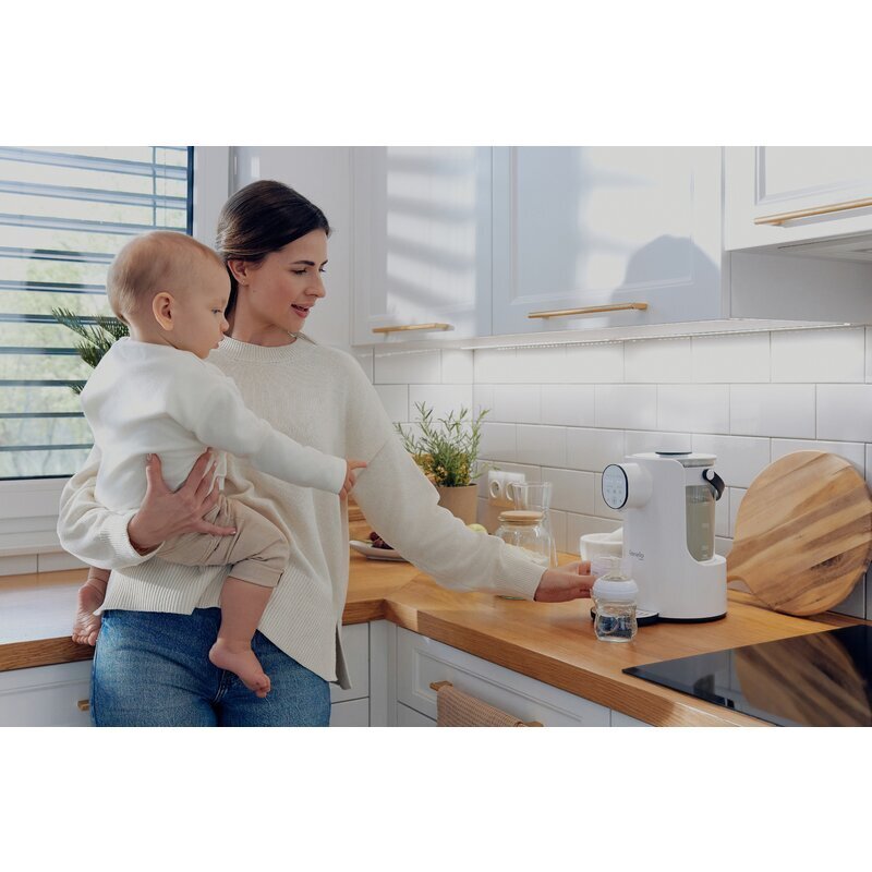 Lionelo Espressor pentru lapte praf Baby Presto cu afisaj digital LED alb