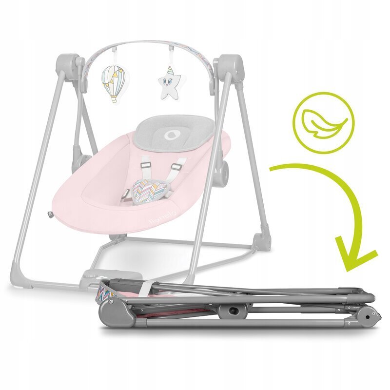 Lionelo Fotoliu balansoar Otto Cozy cu melodii 57x55 cm Roz