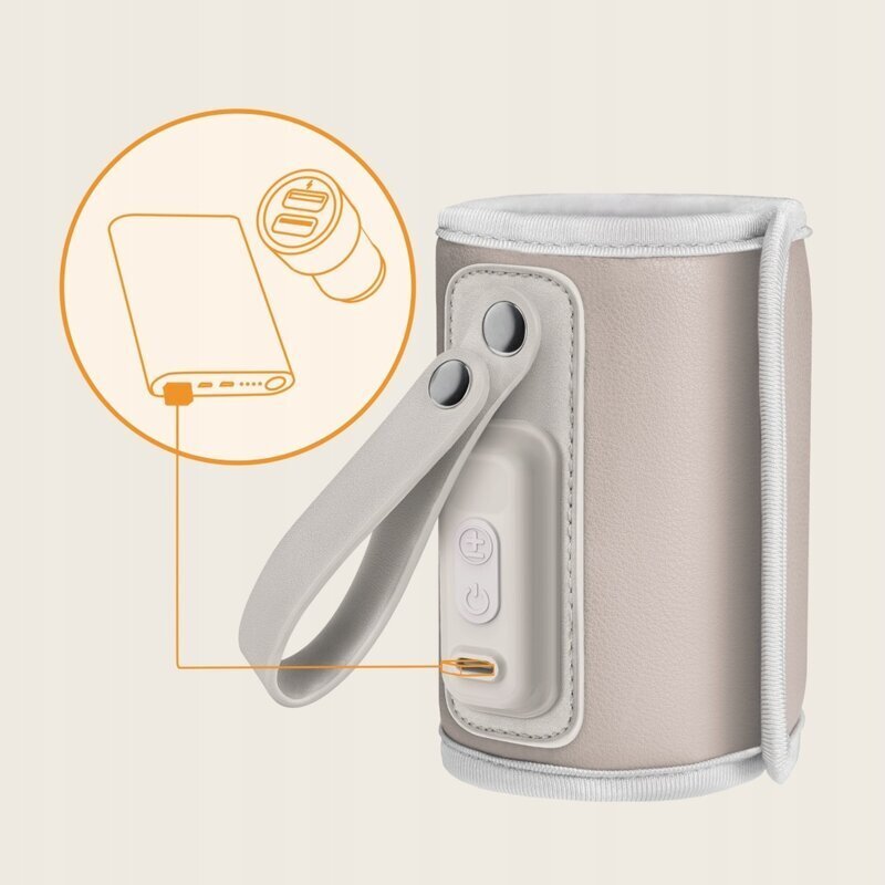Lionelo Incalzitor biberoane Gri Ash ThermUp Go portabil temperatura constanta pana la 24 h incarcare USB