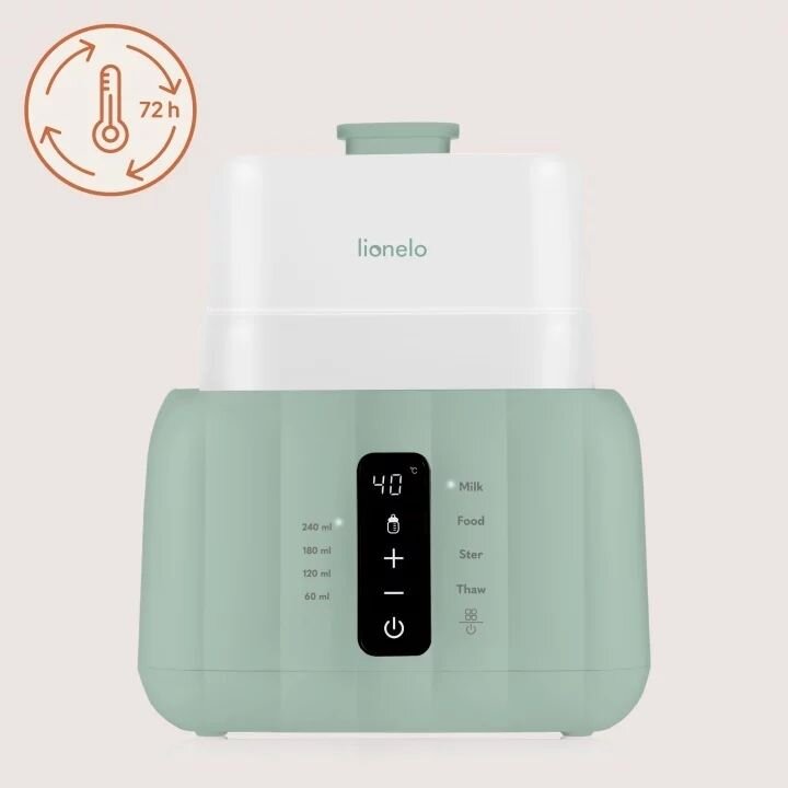 Lionelo Incalzitor biberoane si sterilizator ThermUp Duo Verde 6 moduri de operare incalzire sterilizare pastrare temperatura decongelare senzor pentru temperatura pentru 2 biberoane simultan fara BPA