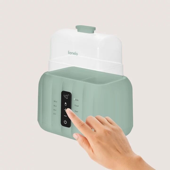 Lionelo Incalzitor biberoane si sterilizator ThermUp Duo Verde 6 moduri de operare incalzire sterilizare pastrare temperatura decongelare senzor pentru temperatura pentru 2 biberoane simultan fara BPA