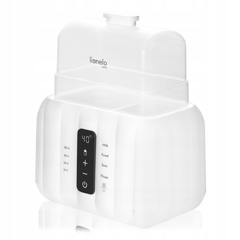 Lionelo Incalzitor biberoane ThermUp Duo Alb 6 moduri de operare incalzire pastrare temperatura decongelare senzor pentru temperatura oprire automata panou tactil pentru 2 biberoane simultan fara BPA