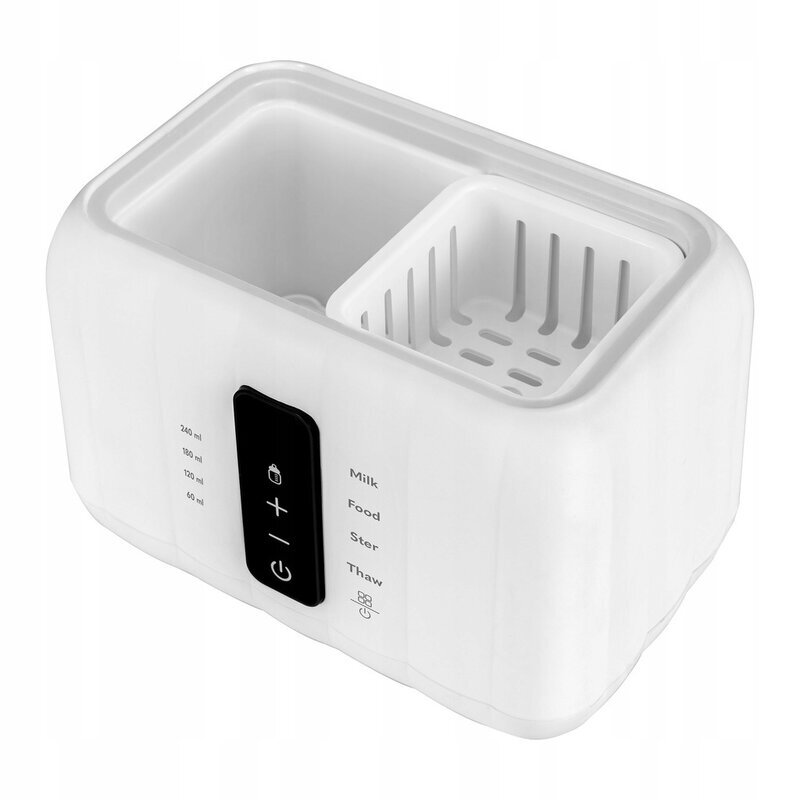 Lionelo Incalzitor biberoane ThermUp Duo Alb 6 moduri de operare incalzire pastrare temperatura decongelare senzor pentru temperatura oprire automata panou tactil pentru 2 biberoane simultan fara BPA