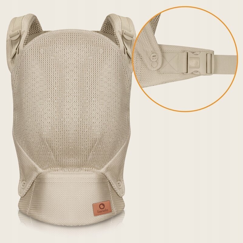 Lionelo Marsupiu ergonomic Margareet Air 3 pozitii de purtare 4 luni+ pana la 20 kg material respirabil 3D Air Mesh catarama dubla de siguranta Bej