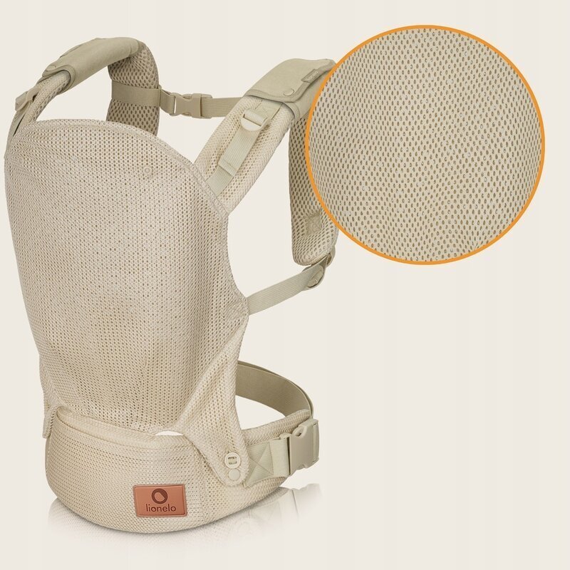 Lionelo Marsupiu ergonomic Margareet Air 3 pozitii de purtare 4 luni+ pana la 20 kg material respirabil 3D Air Mesh catarama dubla de siguranta Bej
