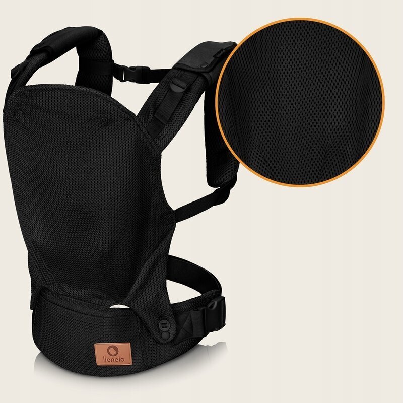 Lionelo Marsupiu ergonomic Margareet Air 3 pozitii de purtare 4 luni+ pana la 20 kg material respirabil 3D Air Mesh catarama dubla de siguranta Negru