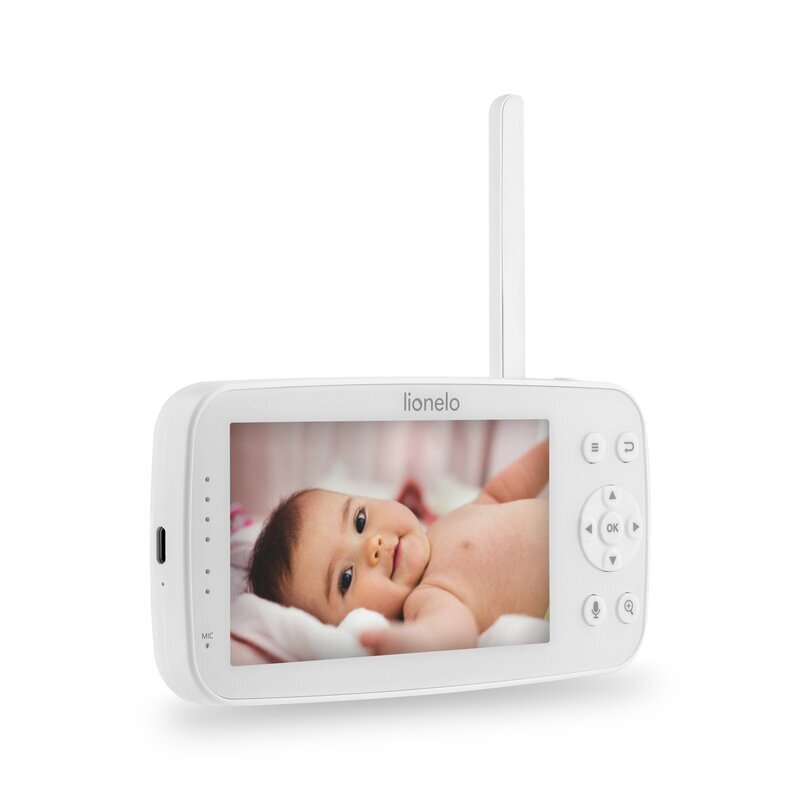 Lionelo Monitor video pentru bebelusi Babyline 8.4 Alb ecran tactil 5 inch camera Full HD 1080 WiFi Dual-Band vedere nocturna IR detectare plans miscare sunet comunicare bidirectionala 8 cantece de leagan