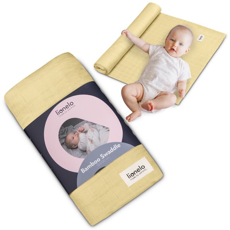Lionelo Muselina multifunctionala din bambus 120x120 cm Galben