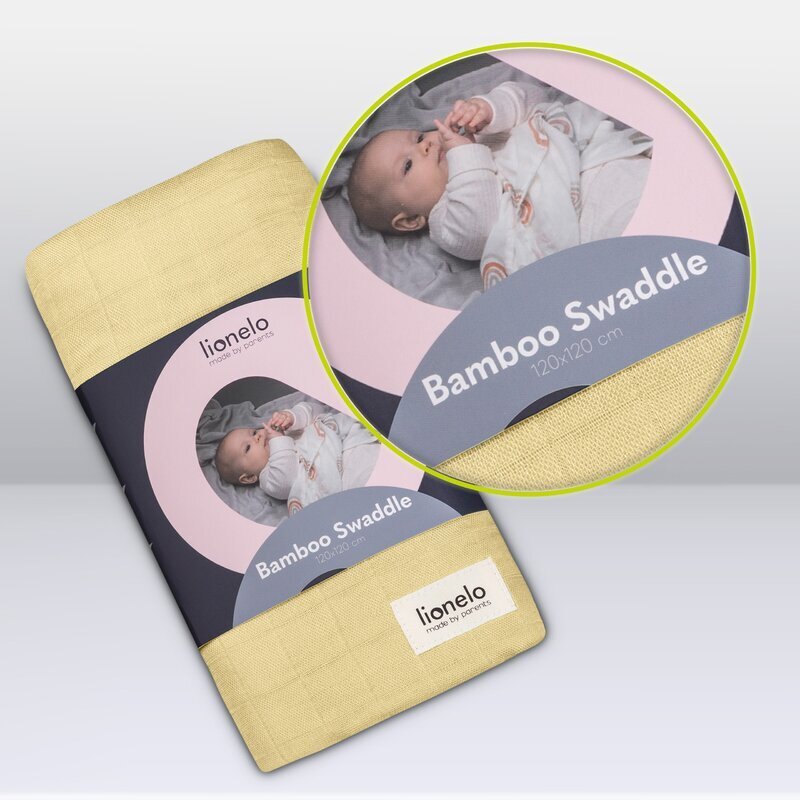 Lionelo Muselina multifunctionala din bambus 120x120 cm Galben