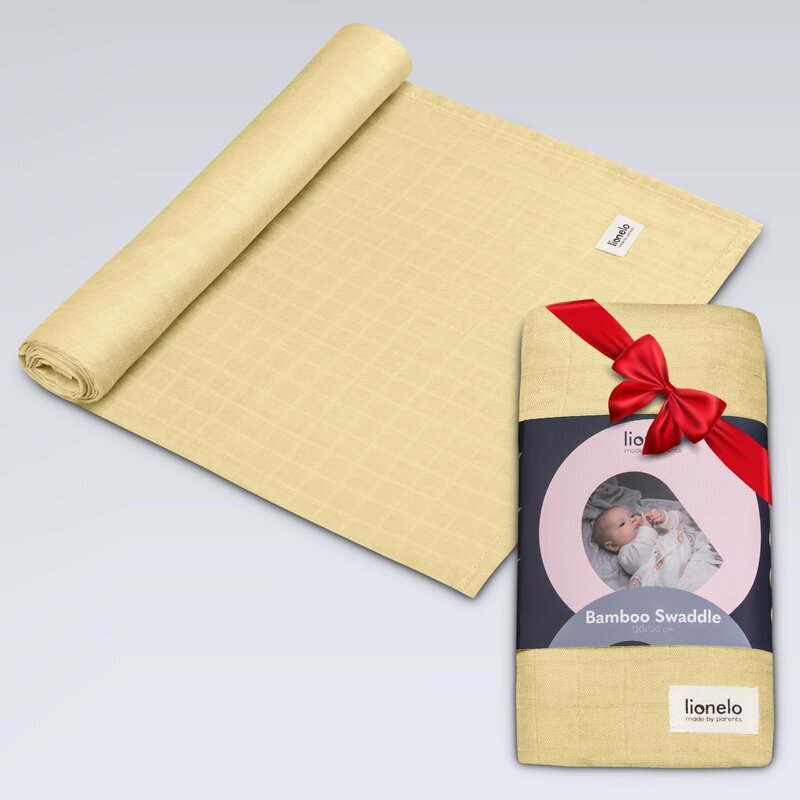 Lionelo Muselina multifunctionala din bambus 120x120 cm Galben