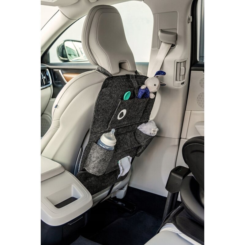 Lionelo Organizator auto 2 in 1 si proctectie spatar auto cu multiple buzunare 70x55x40 cm gri