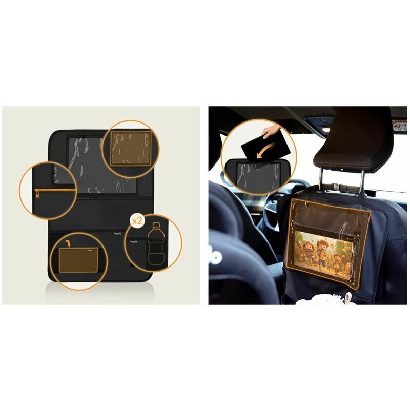 Lionelo Organizator auto din piele ecologica negru