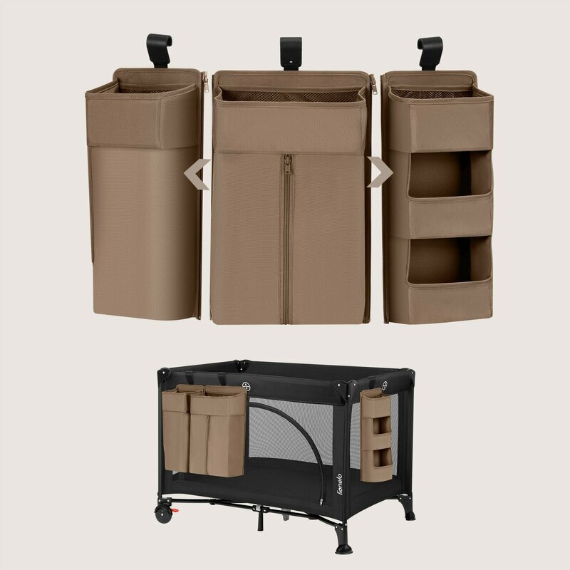 Lionelo Organizator multifunctional Sidepocket L Bej 3 parti independente cu multiple buzunare universal 58x11x58 cm