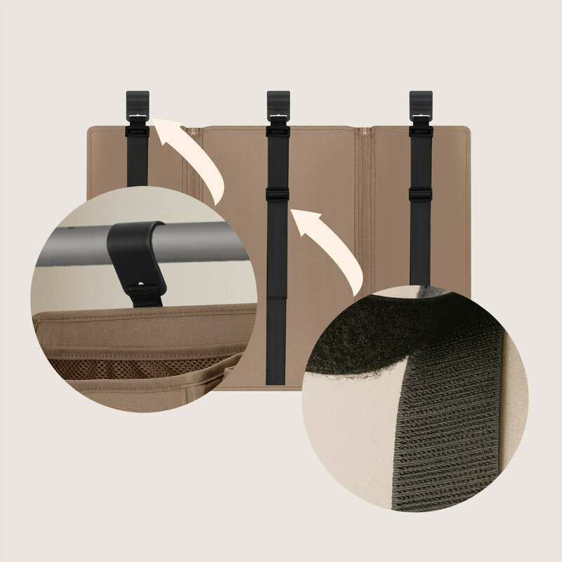 Lionelo Organizator multifunctional Sidepocket L Bej 3 parti independente cu multiple buzunare universal 58x11x58 cm