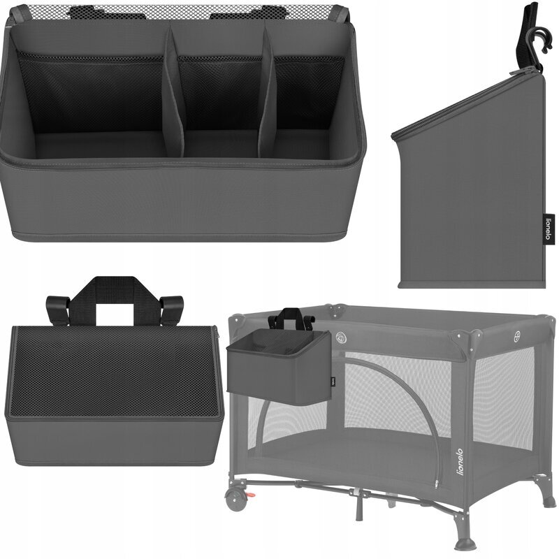 Lionelo Organizator multifunctional Sidepocket M Gri 3 compartimente universal 43x15x23 cm