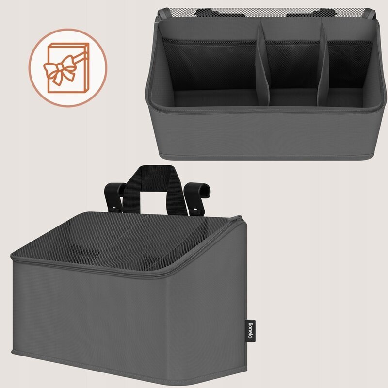 Lionelo Organizator multifunctional Sidepocket M Gri 3 compartimente universal 43x15x23 cm