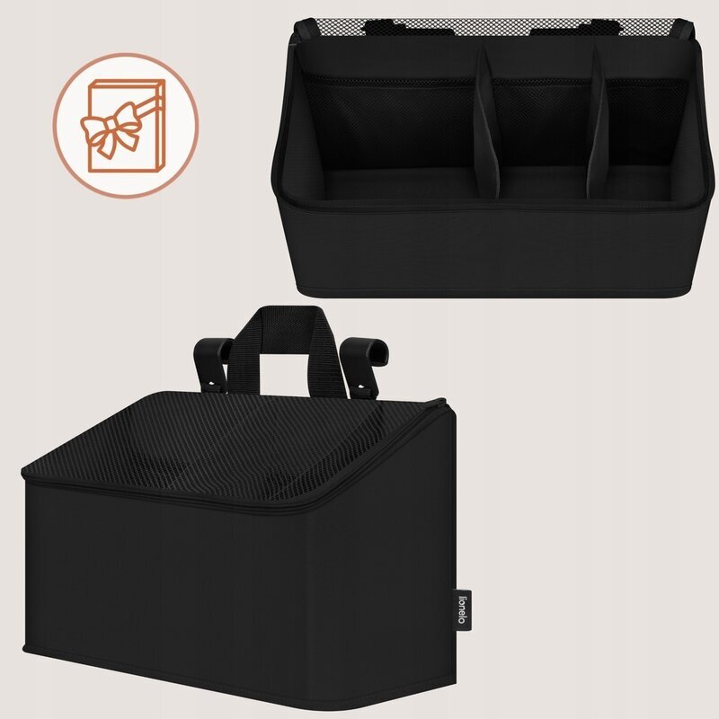 Lionelo Organizator multifunctional Sidepocket M Negru 3 compartimente universal 43x15x23 cm