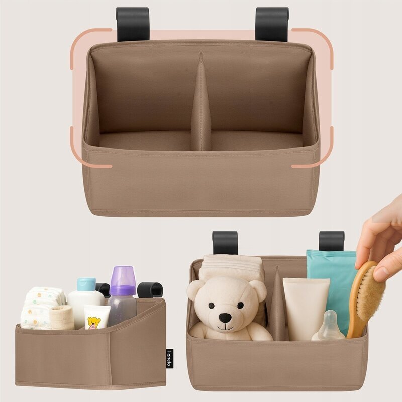 Lionelo Organizator multifunctional Sidepocket S Bej 2 compartimente universal 26x12x15 cm