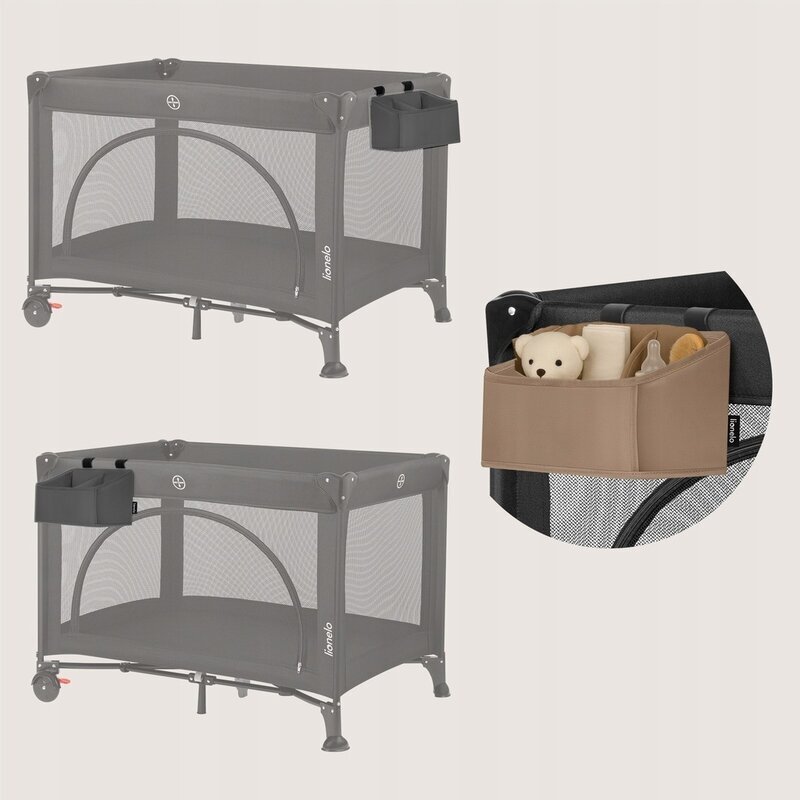 Lionelo Organizator multifunctional Sidepocket S Gri 2 compartimente universal 26x12x15 cm