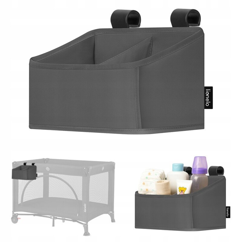 Lionelo Organizator multifunctional Sidepocket S Gri 2 compartimente universal 26x12x15 cm