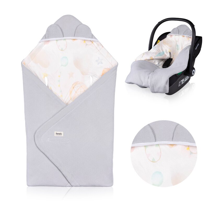 Lionelo Paturica de infasat pentru scoica auto si carucior 90x90 cm albastru