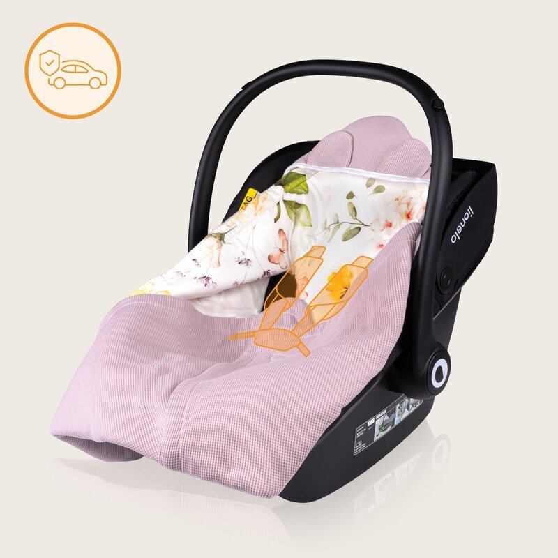 Lionelo Paturica de infasat pentru scoica auto si carucior 90x90 cm roz