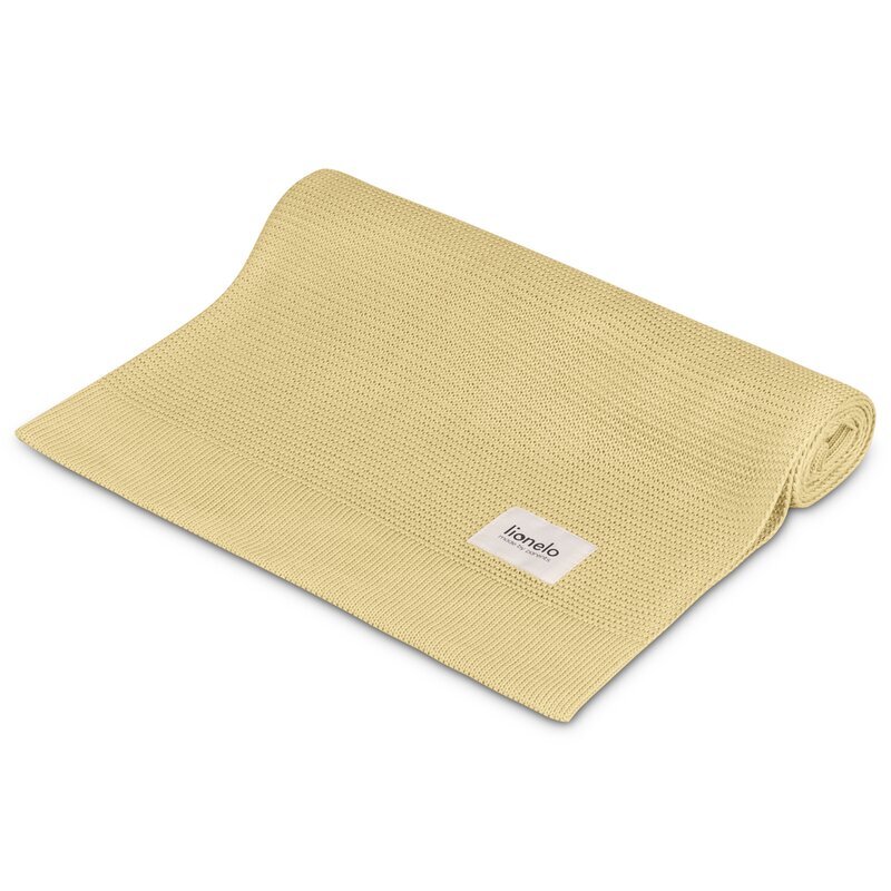 Lionelo Paturica tricotata multifunctionala din bambus 100x75 cm Galben